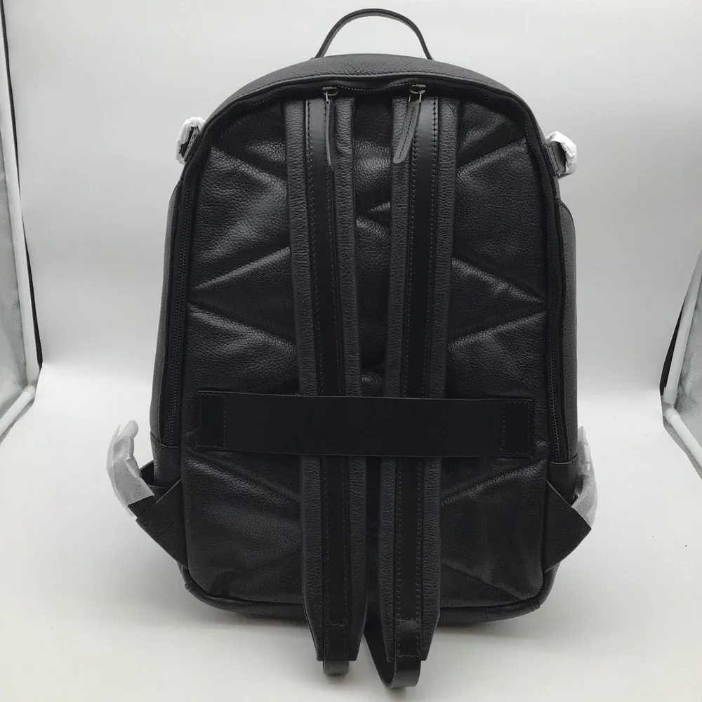 Outback Black Leather Backpack Veeam Adjustable Straps Travel‎ Work School NWT